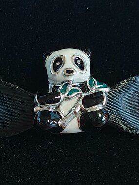 Authentic Pandora Sweet Panda Charm – 796256ENMX Sterling Silver (Retired)